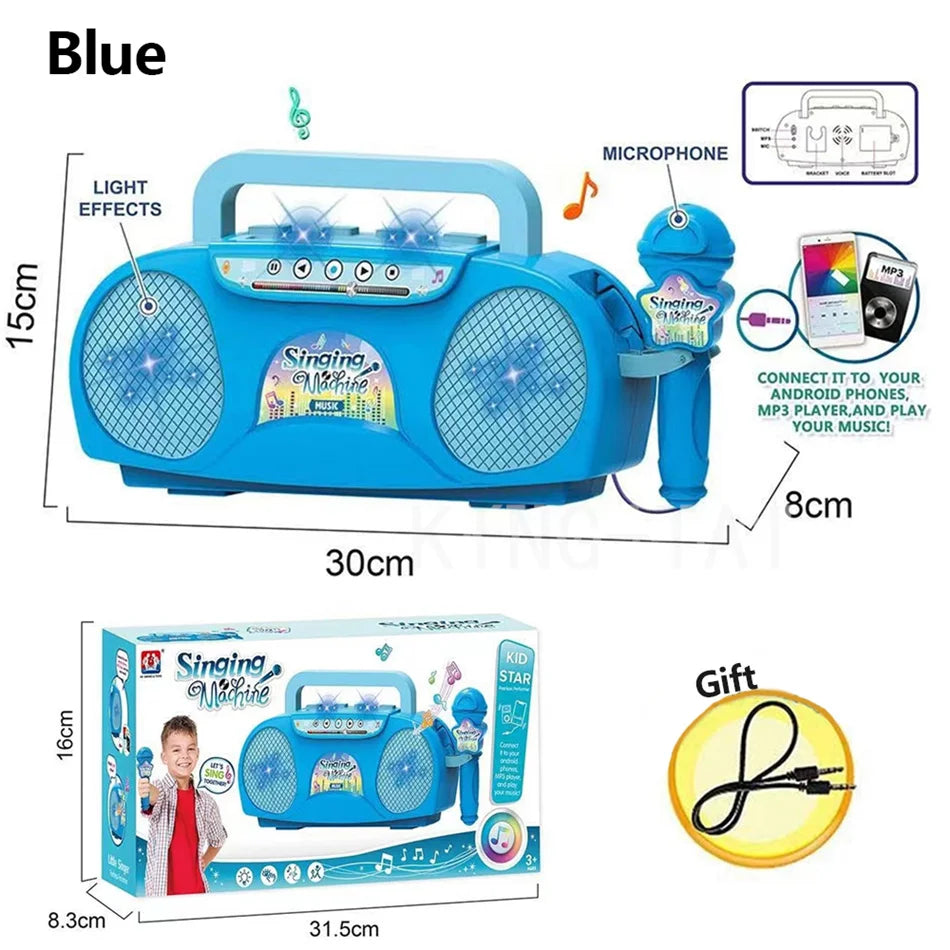 Kids Karaoke Microphone Toy with Lights and MP3 Connectivity
