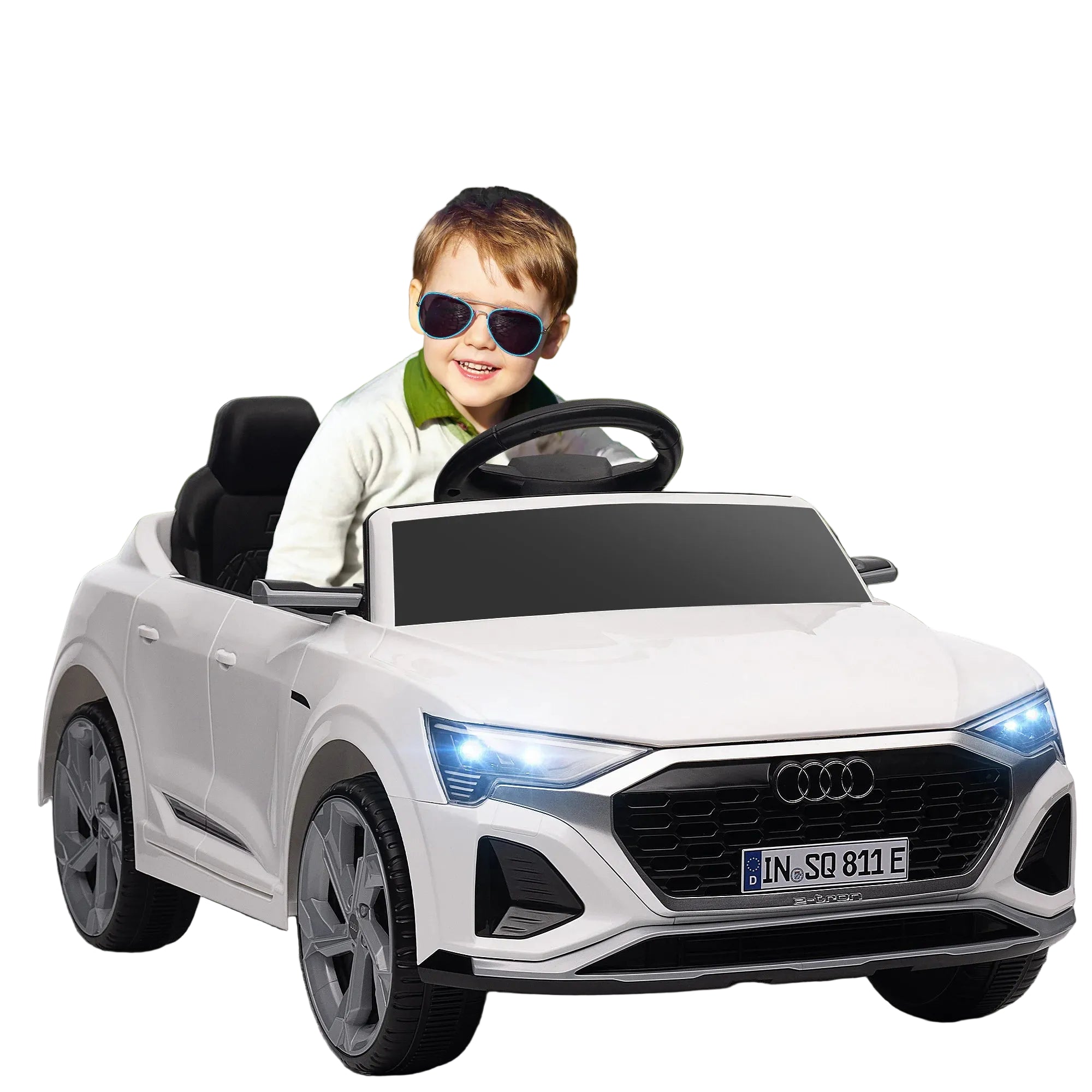 Audi Q8 Etron 12V Kids Electric Ride-On Car - White
