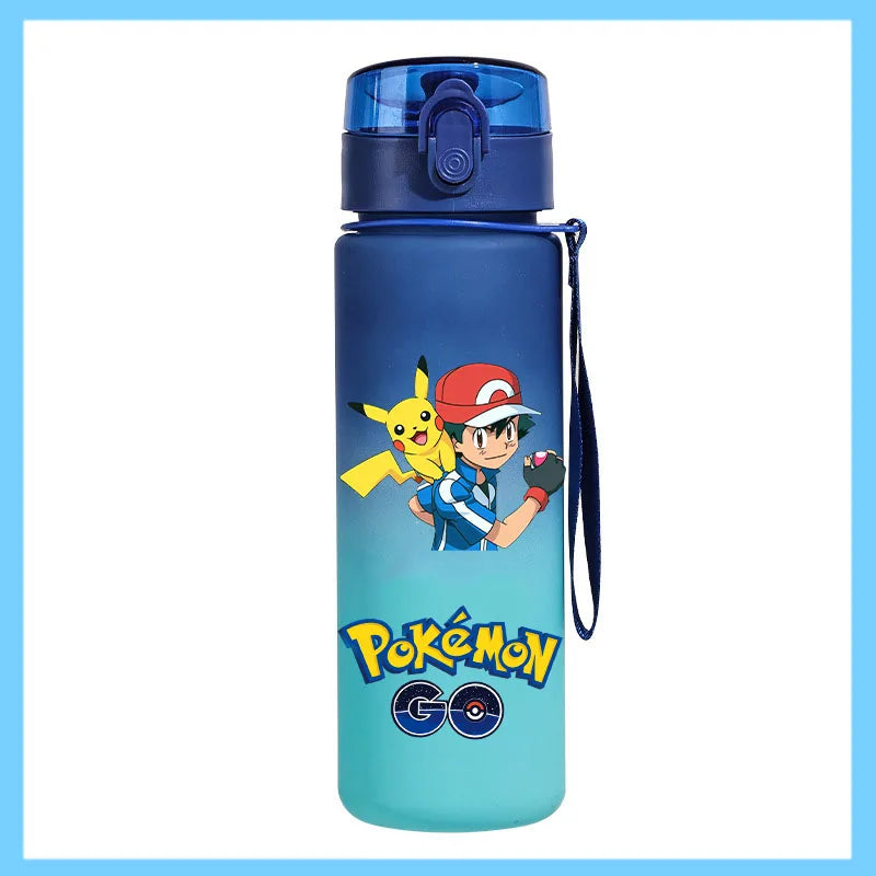 Pokémon 650ml Fitness Sports Direct Drinking Plastic Anti-drip Water Bottle Pikachu Eevee Capacity Water Cup Sports Water Bottle