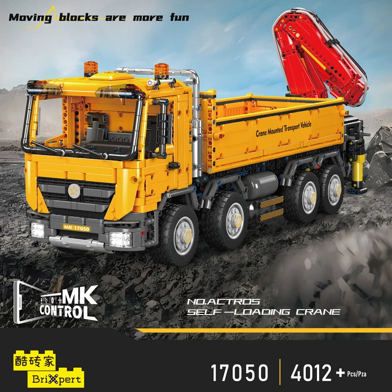 Mould King 17050 Technical Car Toys The RC Actros Self-Loading Crane Building Block Enginerring Truck Brick Kids Christmas Gift