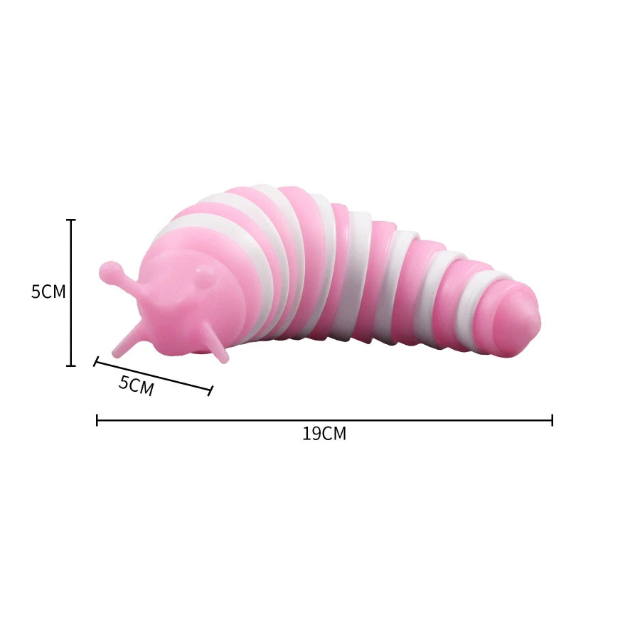 3D Slug Fidget Toy Colorful Slug Snail Creative Twist Anti Stress Toy All Ages Relief Anti-Anxiety Sensory Toys for Children
