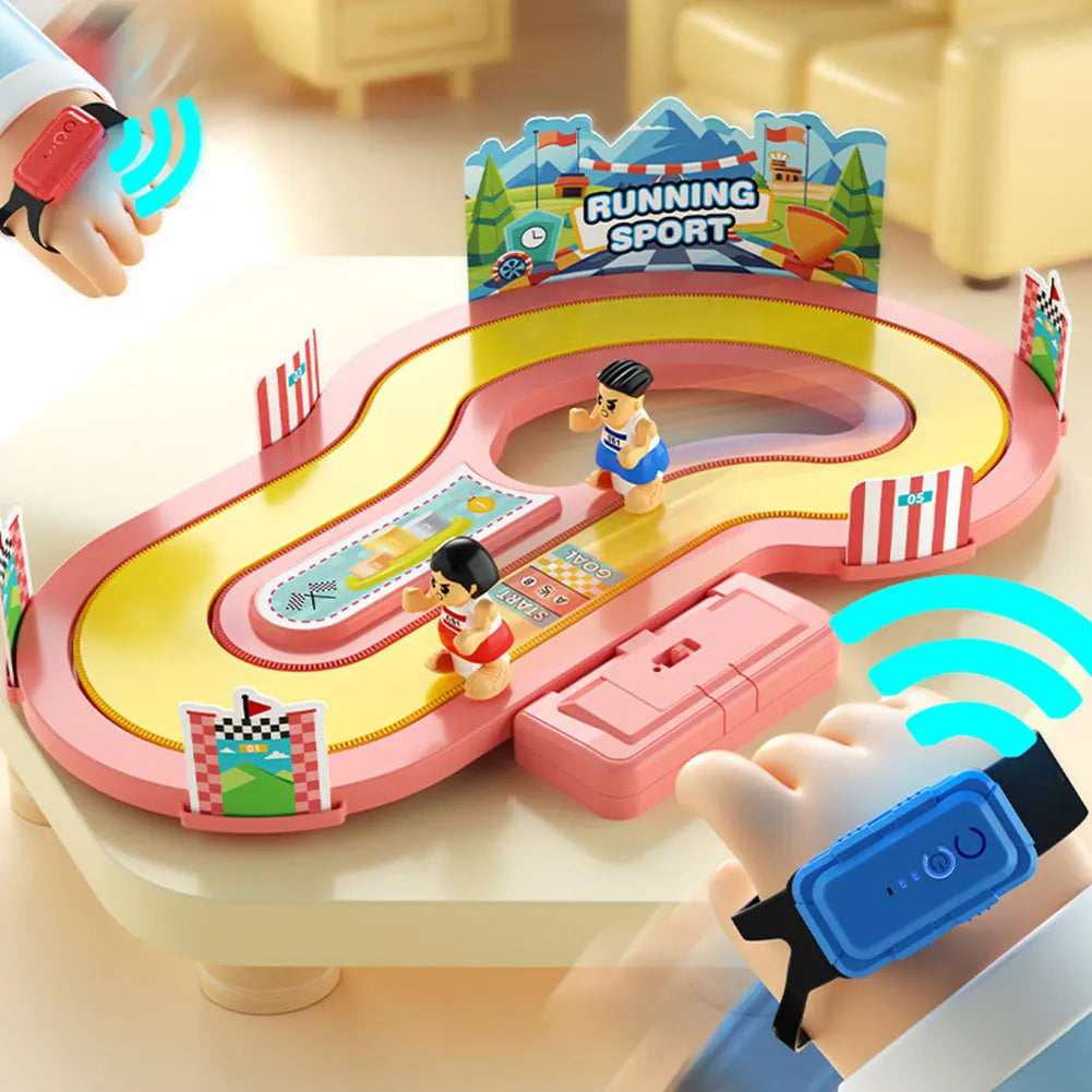 Children's Speed Wireless Body Sensing Competition Running Table Game Toy,Two-Person Competitive Simulation Track Motion Toys