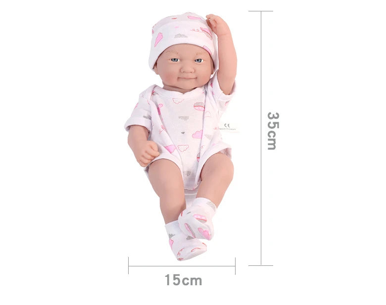 35CM Cute Reborn Dolls For 14inch Realistic Soft Full Vinyl Reborn Doll Toys Lifelike Full Body Dolls For Princess Birthday Gift