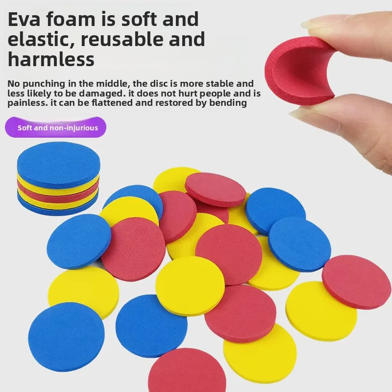 Kids Foam Disc Launcher Toy - Outdoor Flying Disc Gun for Children