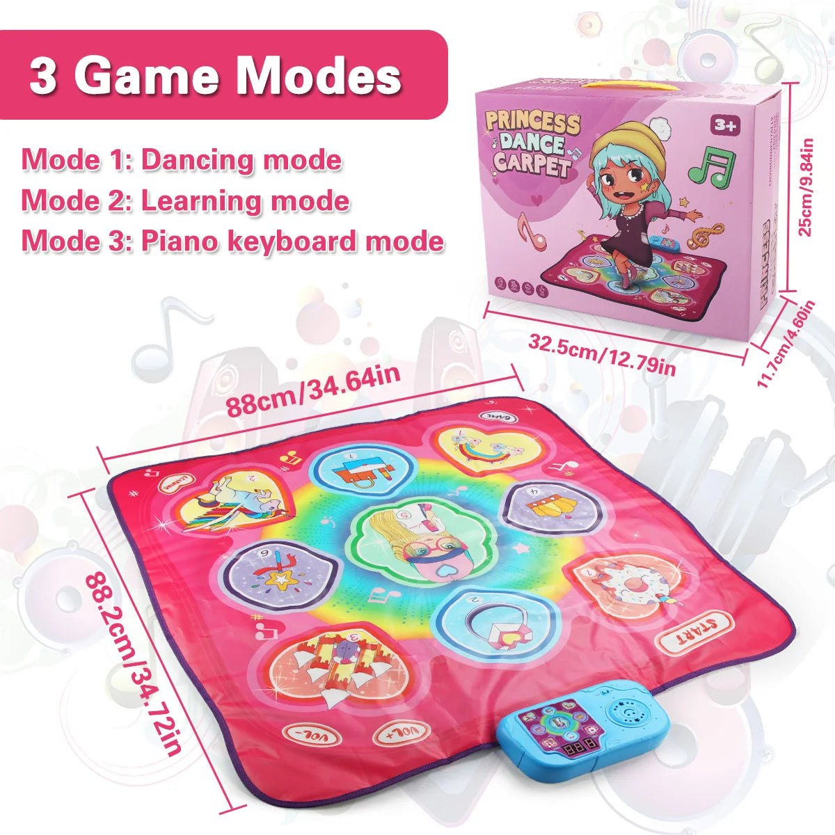 Coolplay 90x90cm Electric Music & Dancing Mat with Lights