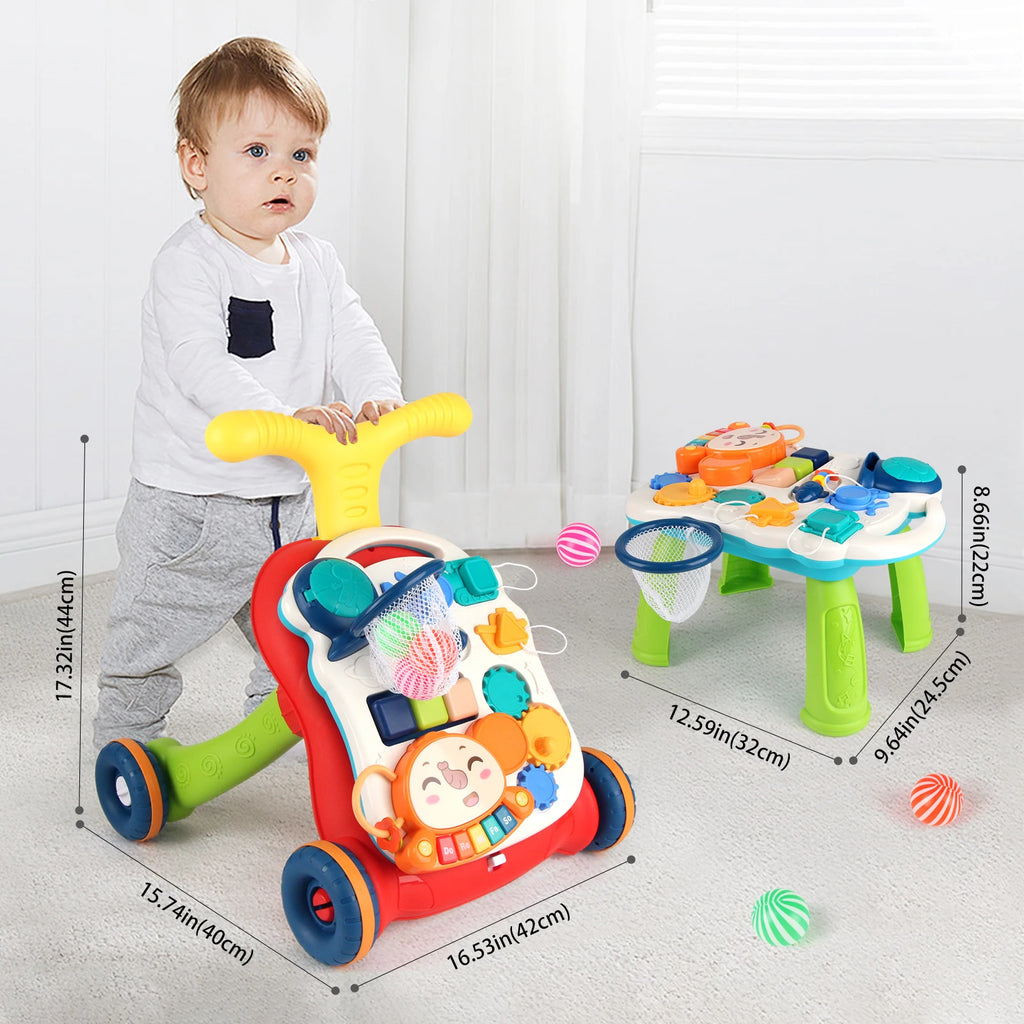 Baby Push Walker with Music and Drawing Board