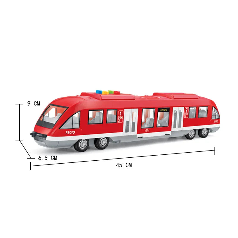 Oversized 45CM subway toy model train simulation light rail train with light music boy children's toy car model