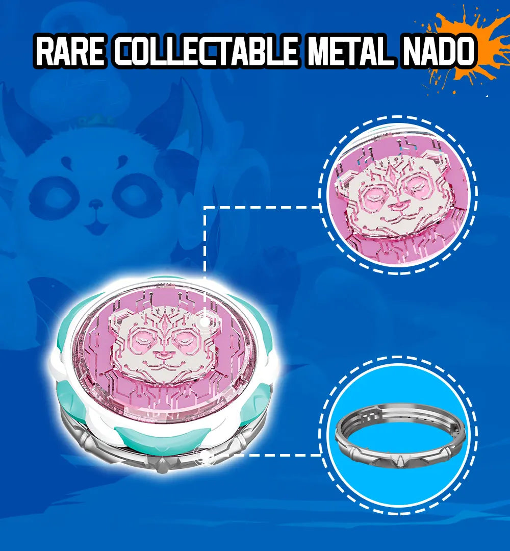 Infinity Nado 6 Power Pack - Spirit Wind Panda Upgraded Metal Spinning Top Gyro ,39cm Sword Launcher Kid Toy Birthday Gift