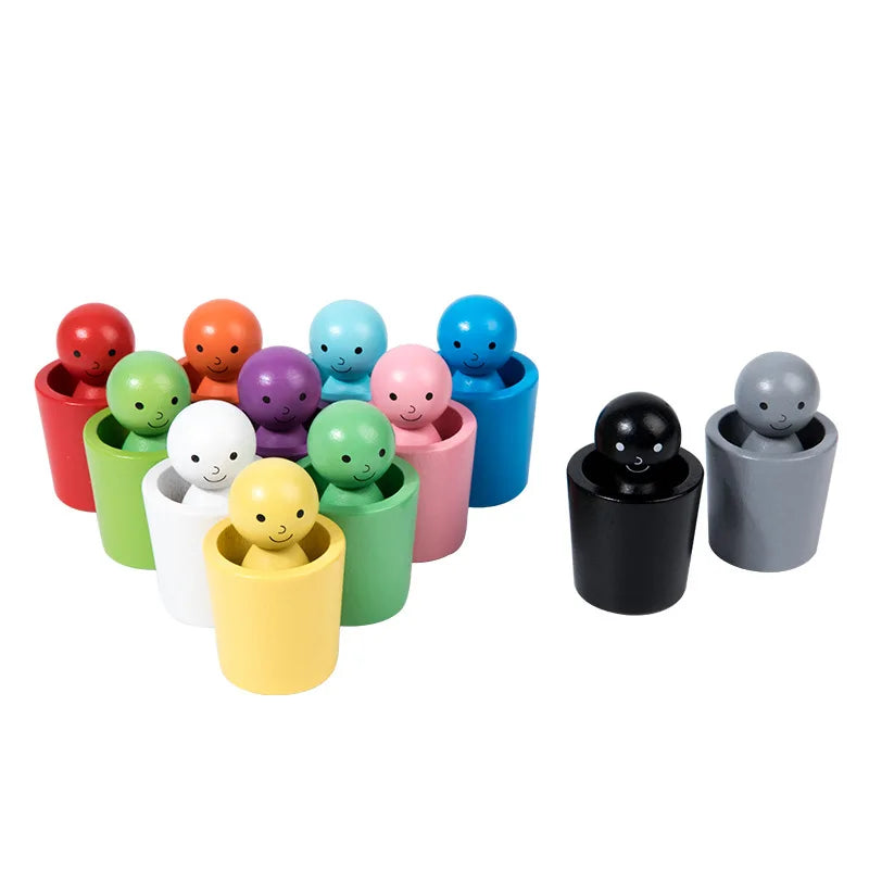 Lee's Sharing Montessori Wooden Color Cups Sorting Game