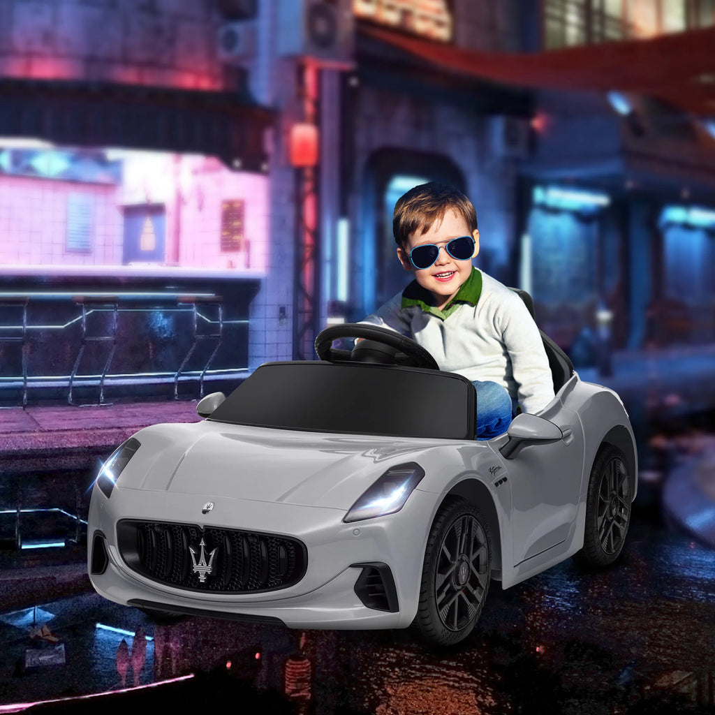 Maserati Gran Turismo Ride On Kids Electric Car 12V Grey