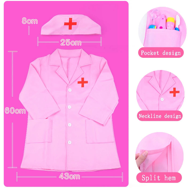 Jokejolly Children's Doctor and Nurse Role Play Costume Set