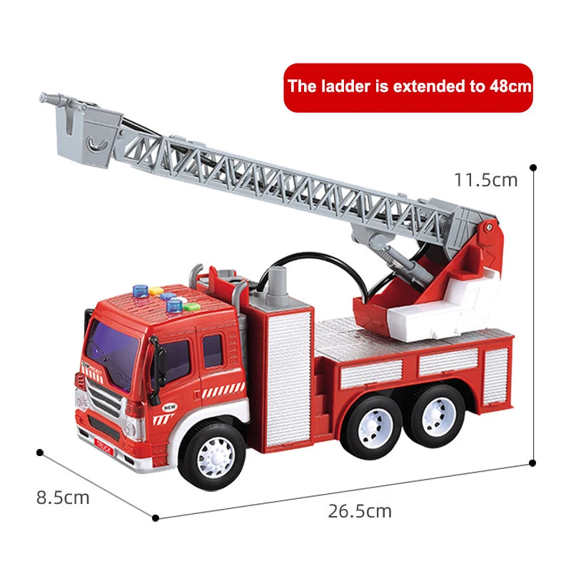 1:16 Fire Truck Model Simulation Sound and Light Inertia Firefighter Rescue Engineering Vehicle Children's Assembly Toy