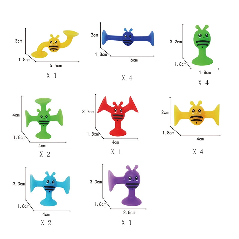 Silicone Suction Cup Animal Building Blocks - Sensory Bath Toy