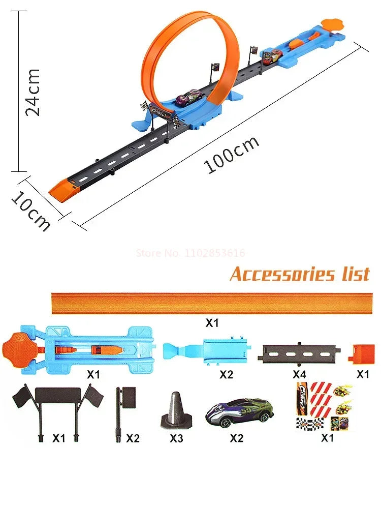 Hot Stunt Speed Car Wheels Model Racing Track DIY Assembled Rail Kits Catapult Rail Car Racing Boy Toys for Children Gift