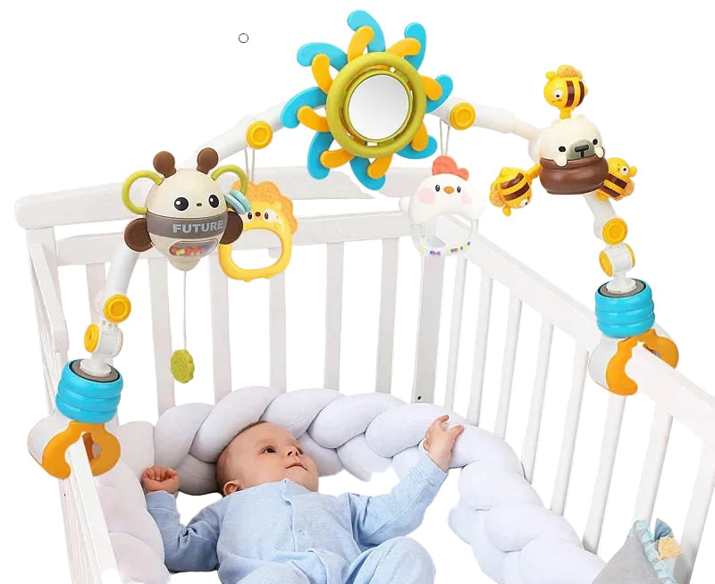 Adjustable Baby Stroller Arch Toy - Spinner Sensory Mobile