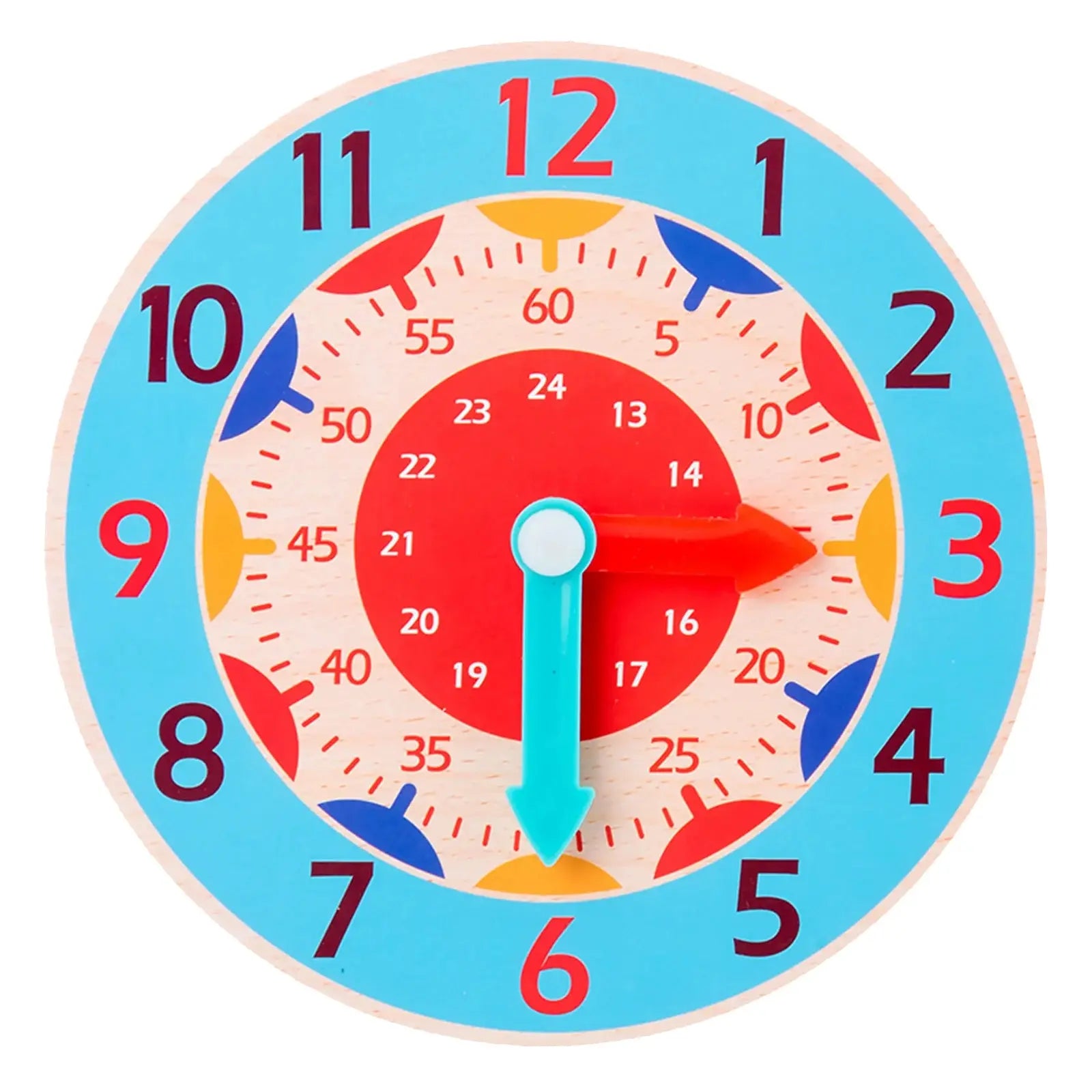 Kids Montessori Wooden Clock - Educational Time Learning Toy