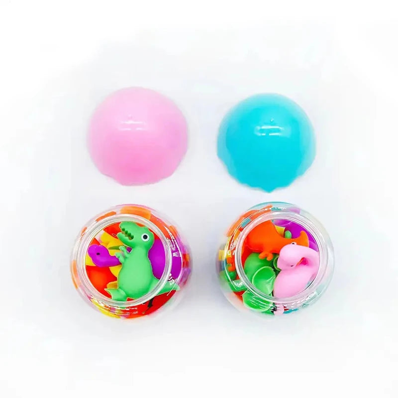 Silicone Suction Cup Animal Building Blocks - Sensory Bath Toy