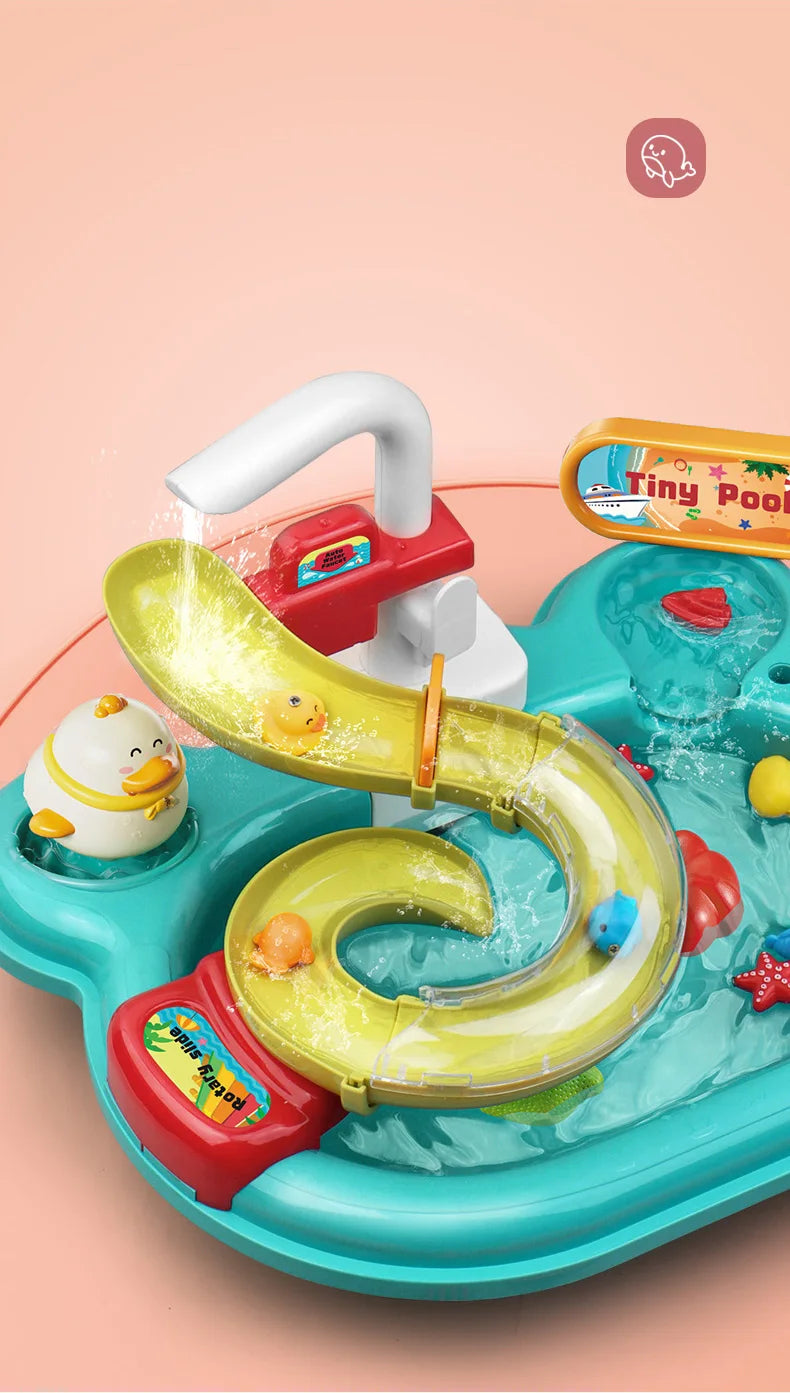 Children Electric Toy Sink Disheswash Water Simulation Food Fruit Kitchen Pretend Play Magnet Fishing Kids Education Toy Girl