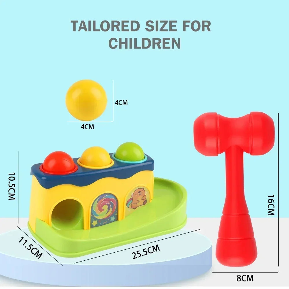Hammer and Ball Pop-Up Toy - Preschool Educational Game Case