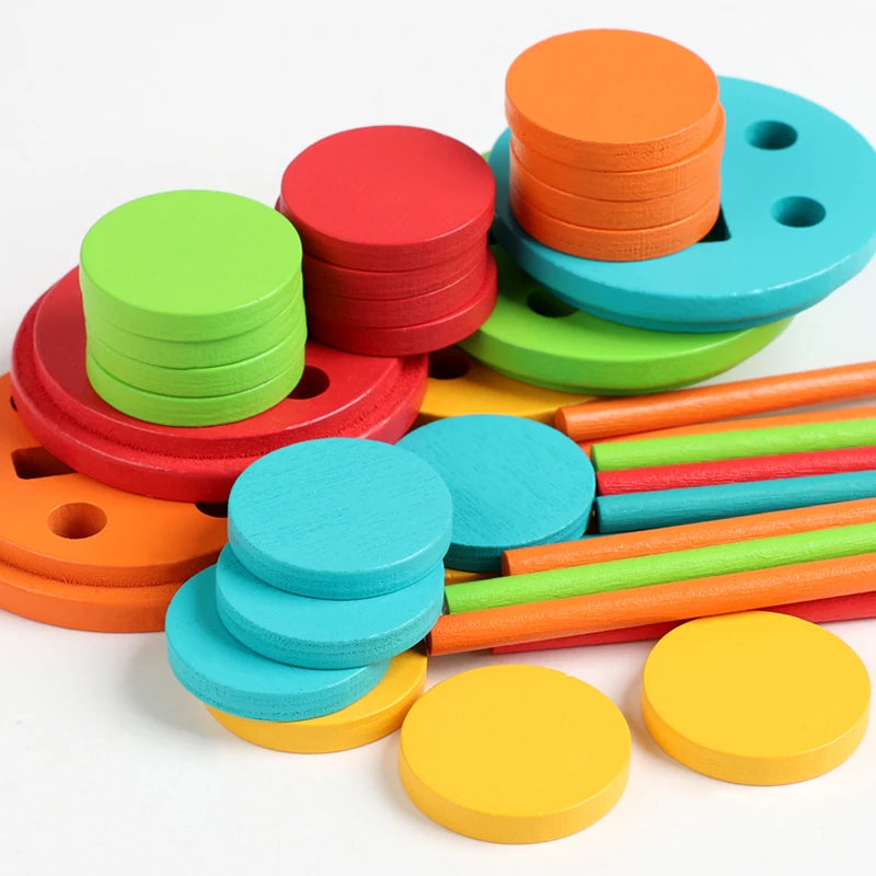 Montessori Wooden Color Sorting and Matching Toy Set
