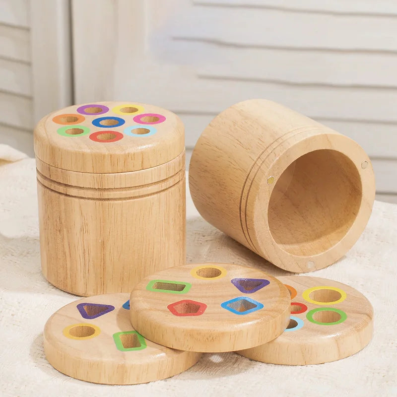 Sharing Wooden Color and Shape Sorting Matching Game