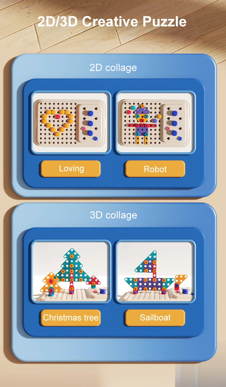 Educational Pretend Play Construction Children Home Toolbox Simulation Drill Screw Removal Puzzle Multi-Functional Assembly Toy