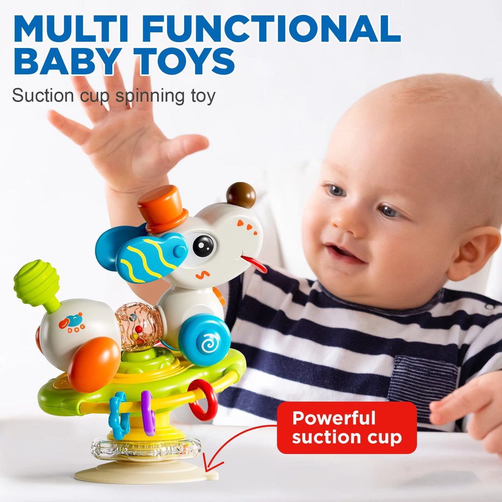 Baby High Chair Toy - Dog Steering Wheel with Suction Cup