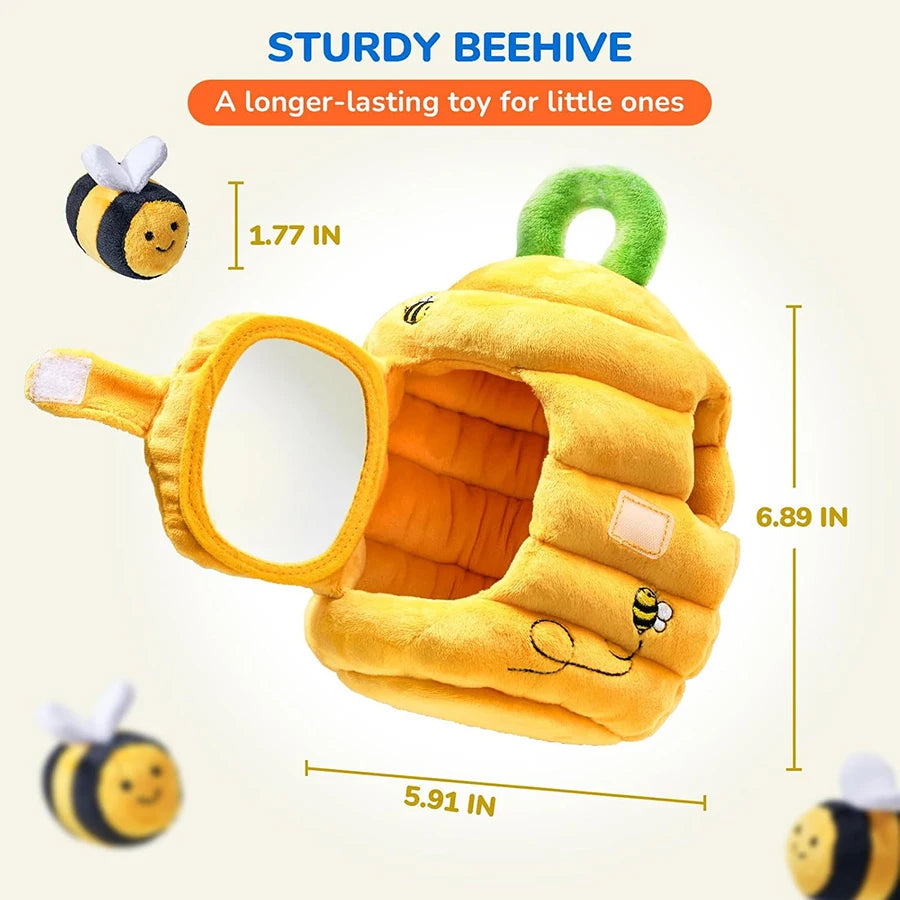Yokibo Soft Baby Beehive Sensory Toy with 5 Plush Bees