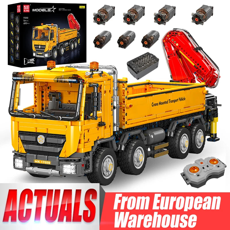 Mould King 17050 Technical Car Toys The RC Actros Self-Loading Crane Building Block Enginerring Truck Brick Kids Christmas Gift