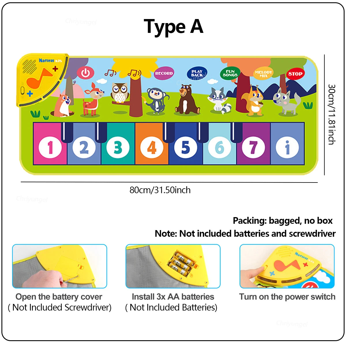 Kids Piano Mat - 80x30cm Musical Floor Keyboard Toy