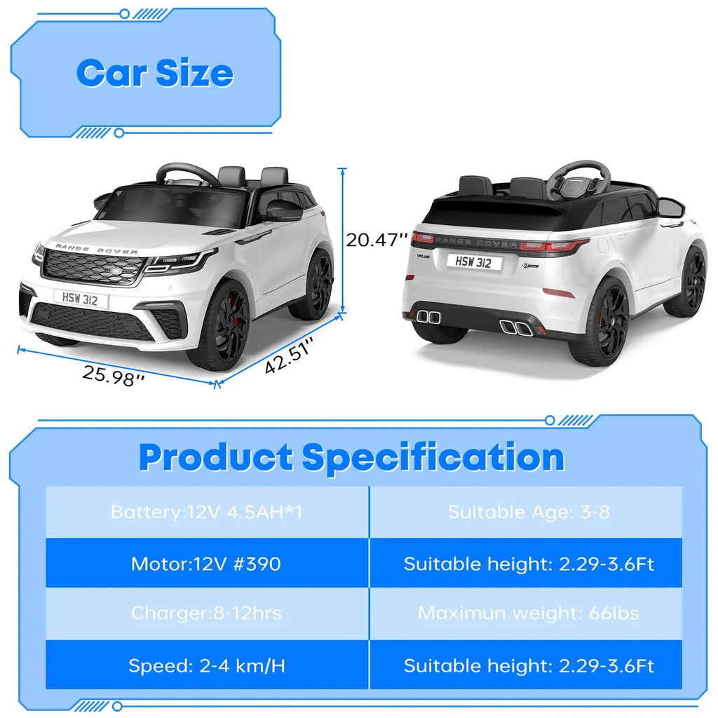 12V Kids Electric Ride-On Car with Remote Control