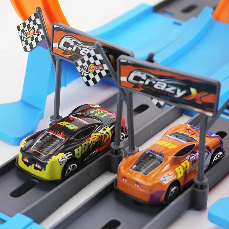Hot Stunt Speed Car Wheels Model Racing Track DIY Assembled Rail Kits Catapult Rail Car Racing Boy Toys for Children Gift