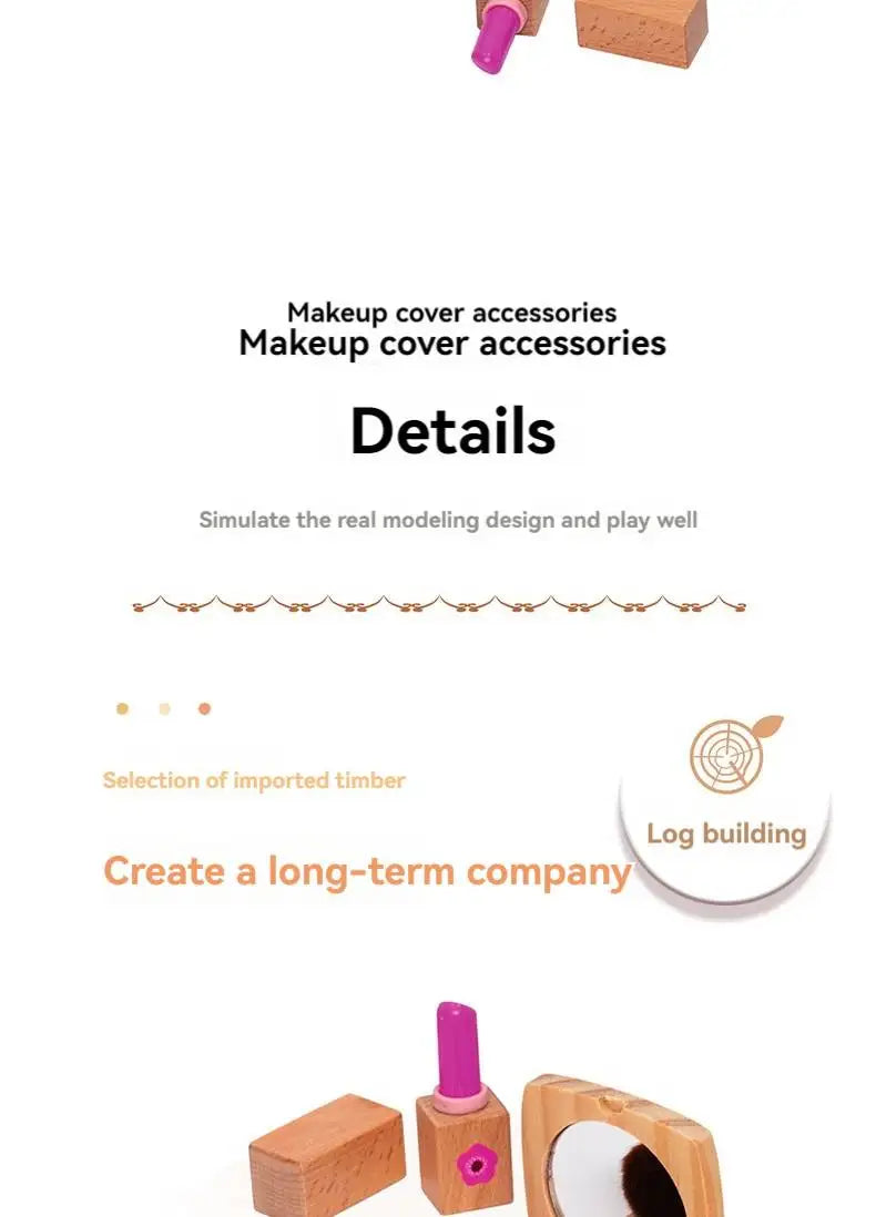 Wooden Pretend Play Makeup Toys Simulation Cosmetics Set Girls Play  Hairdressing Simulation Make Up Preschool Toys
