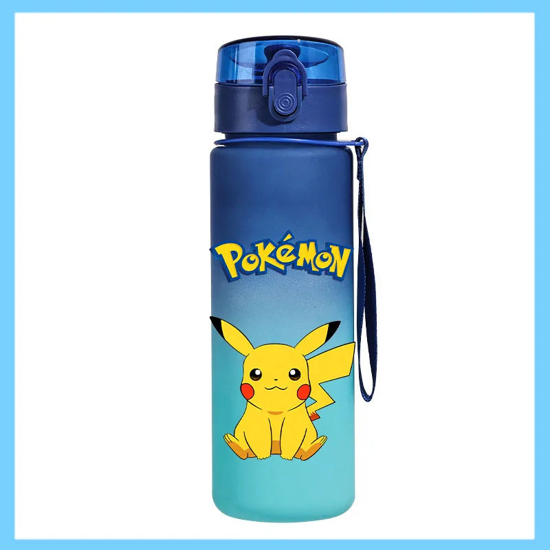 Pokémon 650ml Fitness Sports Direct Drinking Plastic Anti-drip Water Bottle Pikachu Eevee Capacity Water Cup Sports Water Bottle