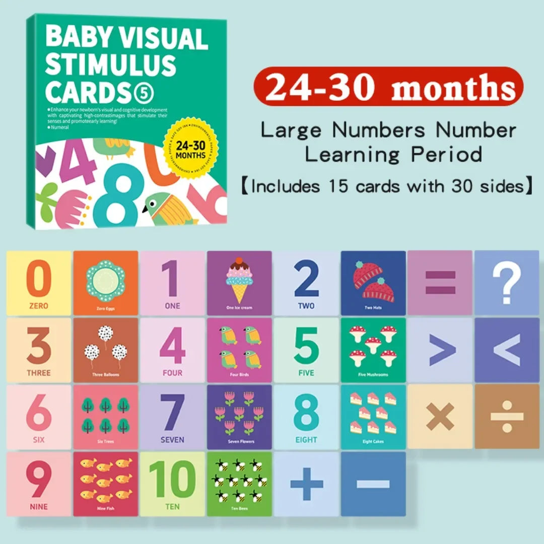 Montessori Baby High Contrast Visual Stimulation Flash Cards 0-36M