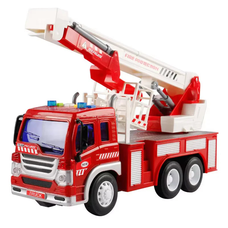 1:16 Fire Truck Model Simulation Sound and Light Inertia Firefighter Rescue Engineering Vehicle Children's Assembly Toy