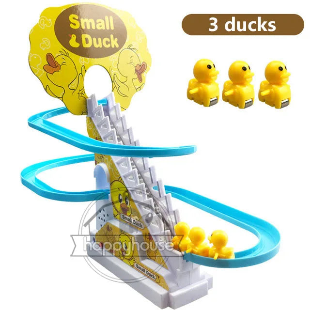 Electric Duck Climbing Stairs Toy with LED Music