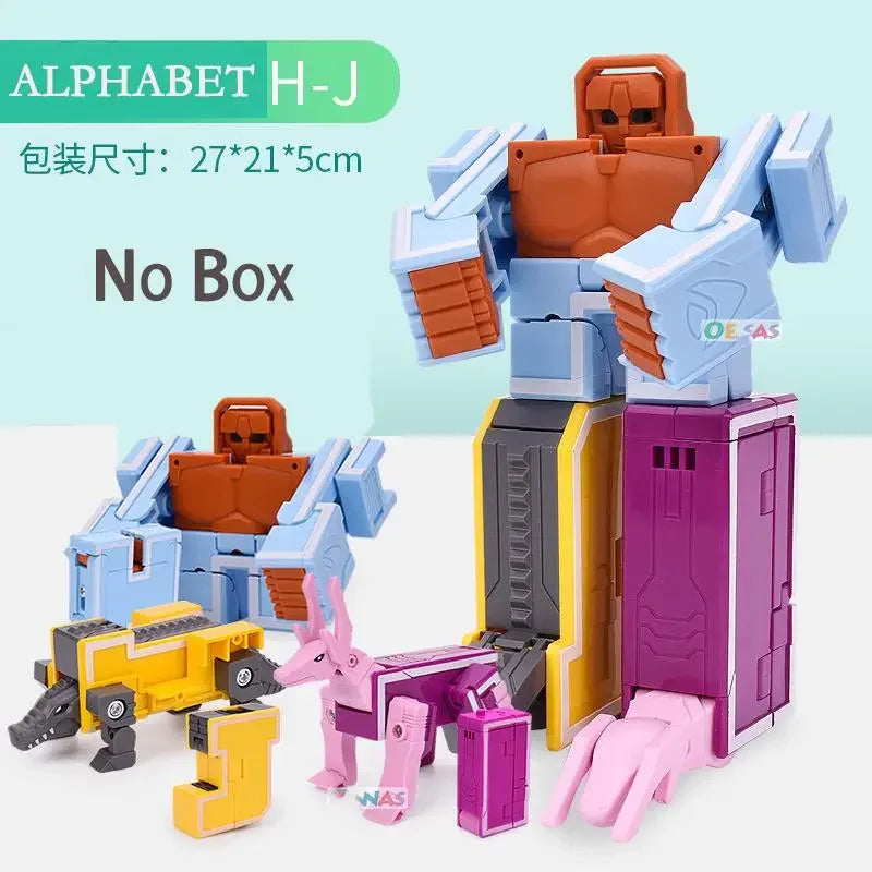 26 A-Z letter Alphabet Animal Dinosaur Warrior Deformation Action Figures Transformation Robot Toys For Children Gift Brinquedos