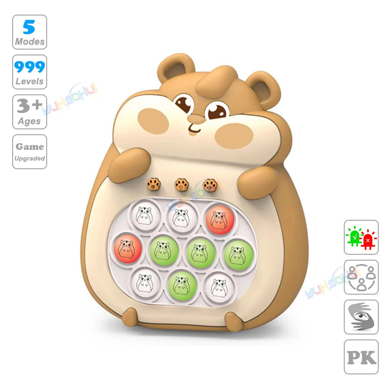 999 Level Electronic Pop Push Quick Push Game Console with LED Display Screen, Suitable for Adult and Child Fidget Toy Christmas