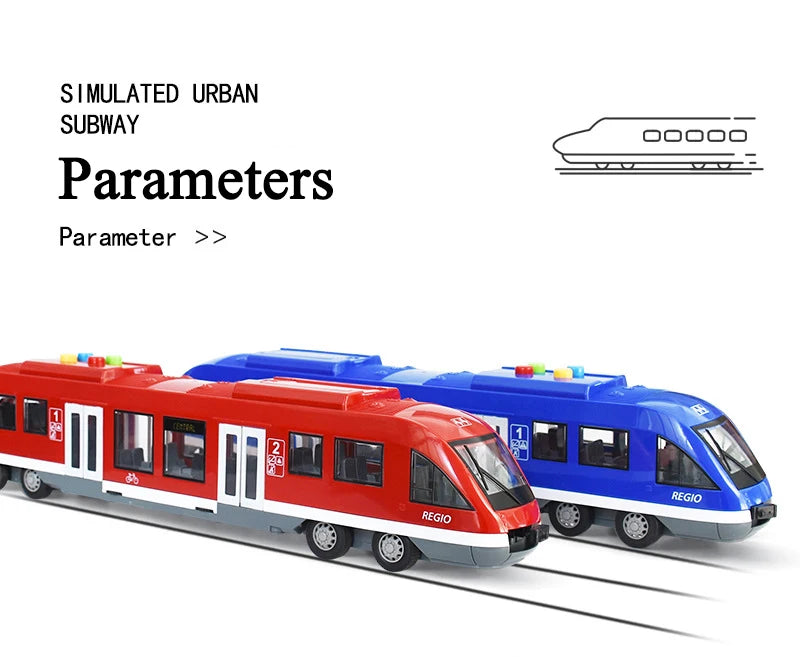 Oversized 45CM subway toy model train simulation light rail train with light music boy children's toy car model