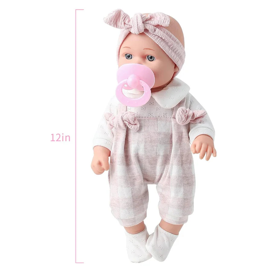 12" Reborn Baby Doll - Vinyl Pink Newborn Toy