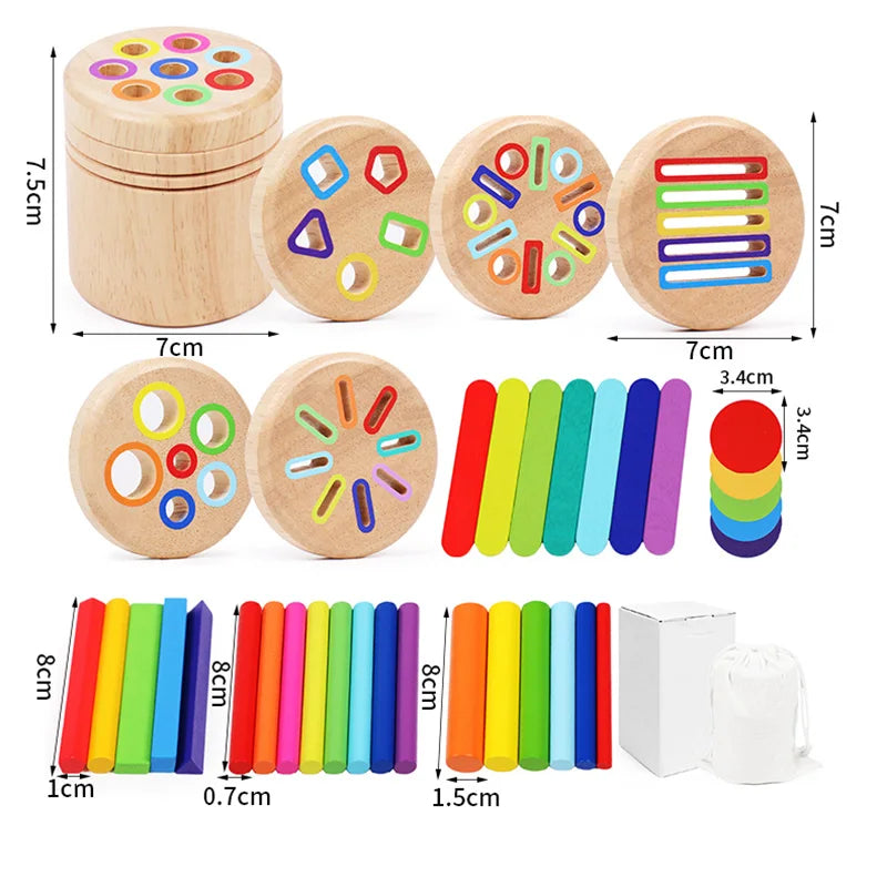 Sharing Wooden Color and Shape Sorting Matching Game