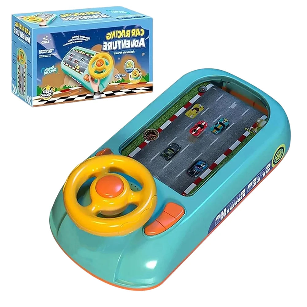 Toddler Simulated Driving Racing Car Game with Sound Interactive Simulation Racing Toy Car Racing Adventure Toy for Boys 4-6