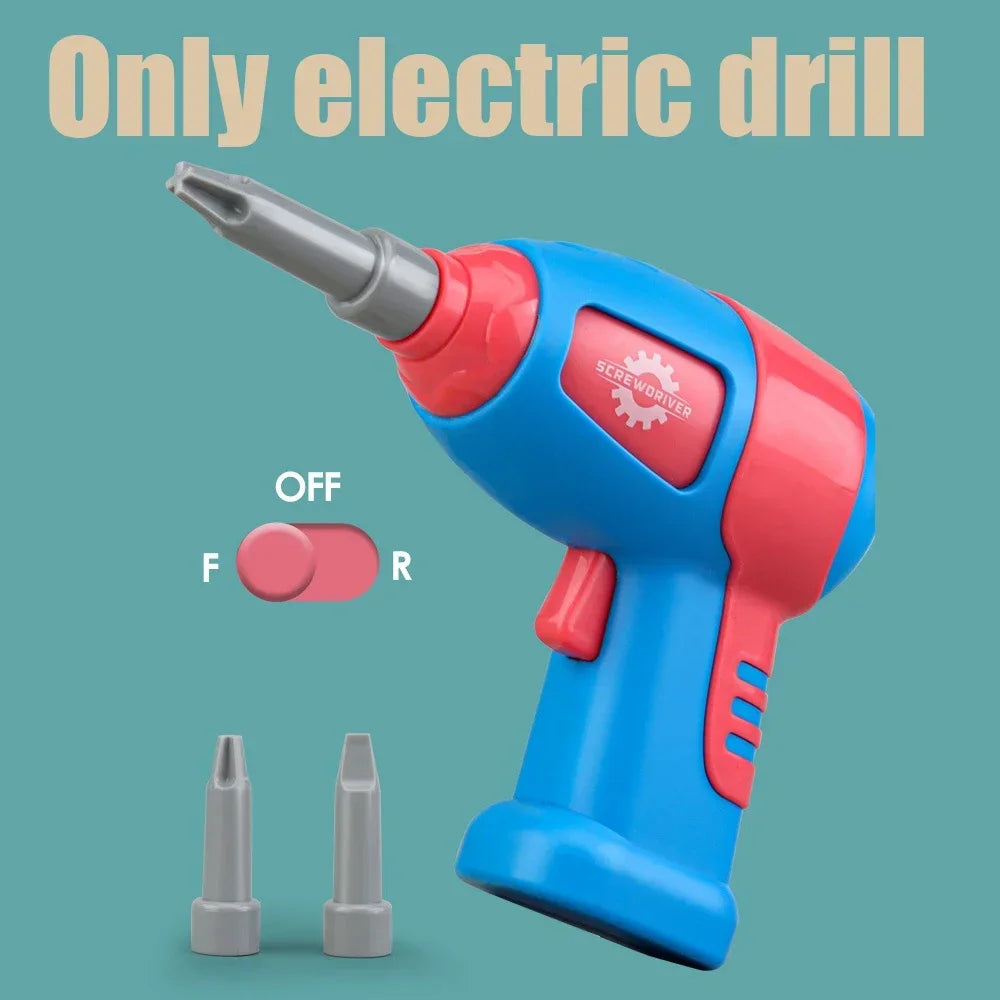 Children Toys Tool Set Electric Drill Screw Nut 3D Puzzle Toys Pretend Play Repair Tool Box Drilling Assembly Educational Toys