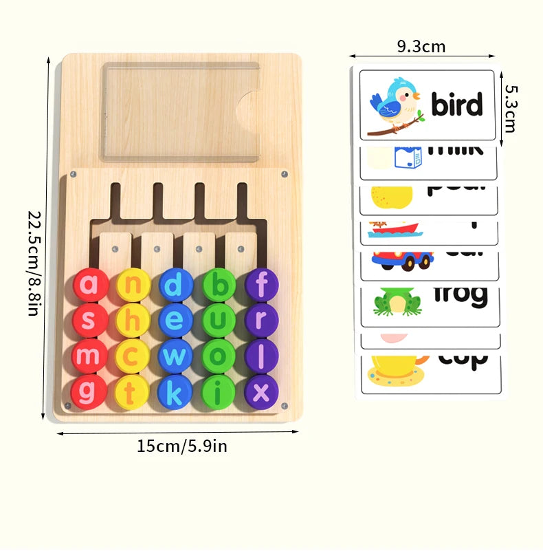 Wood Montessori Double-Sided Wooden Slide Puzzle Toy
