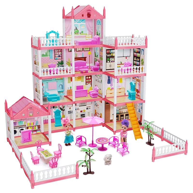 DIY Popular Toy 3d Assembly Mini Toy House Accessories Villa Princess Castle Led Lights Girl Birthday Gift Assembly Toy House