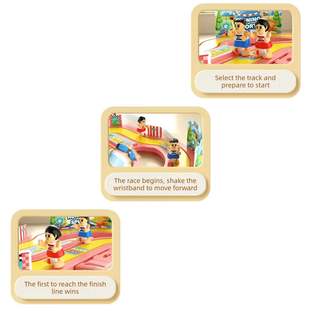 Children's Speed Wireless Body Sensing Competition Running Table Game Toy,Two-Person Competitive Simulation Track Motion Toys