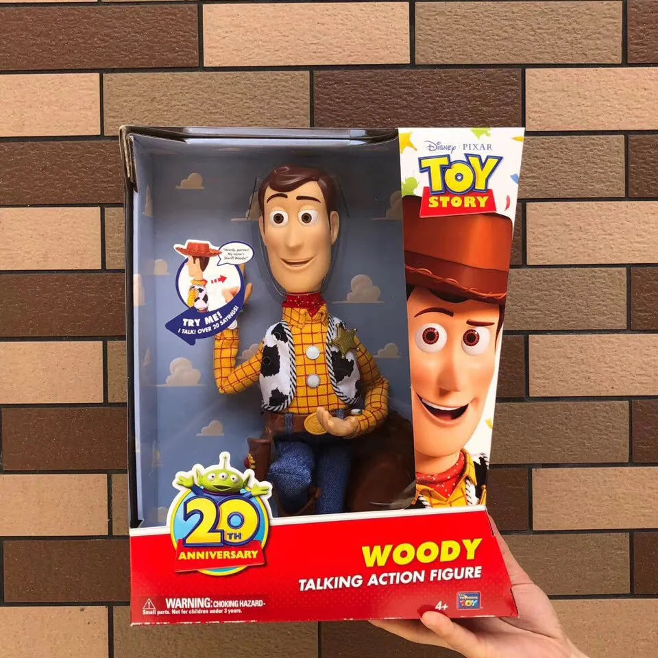 Hot 40cm Disney Pixar Toy Story Woody Action Figures English Movie Sound Character Doll Cloth Cowboy Birthday Gift For Children