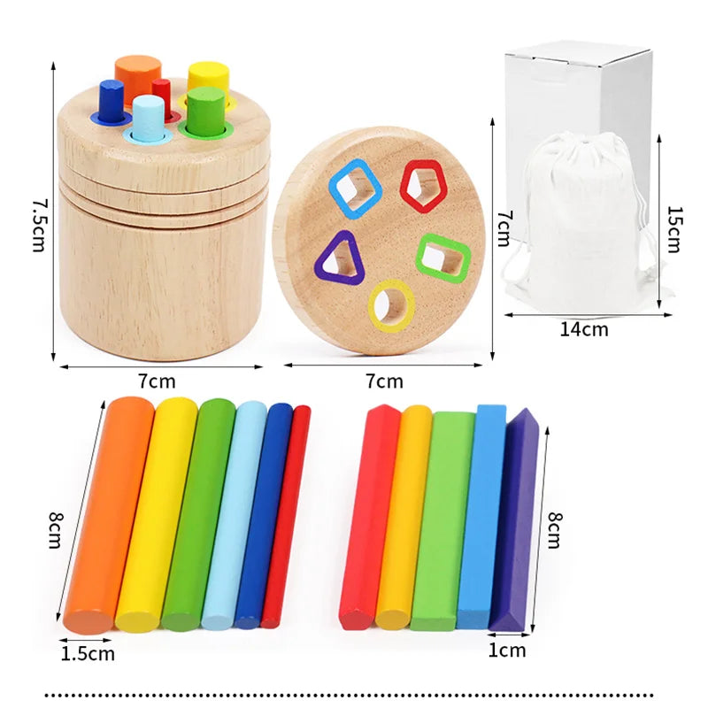Sharing Wooden Color and Shape Sorting Matching Game