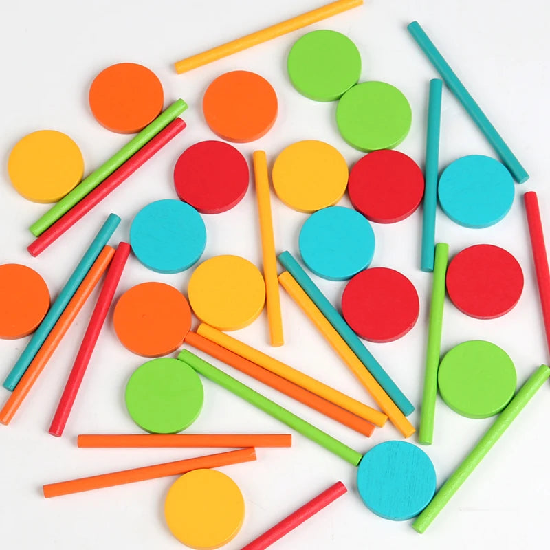 Montessori Wooden Color Sorting and Matching Toy Set